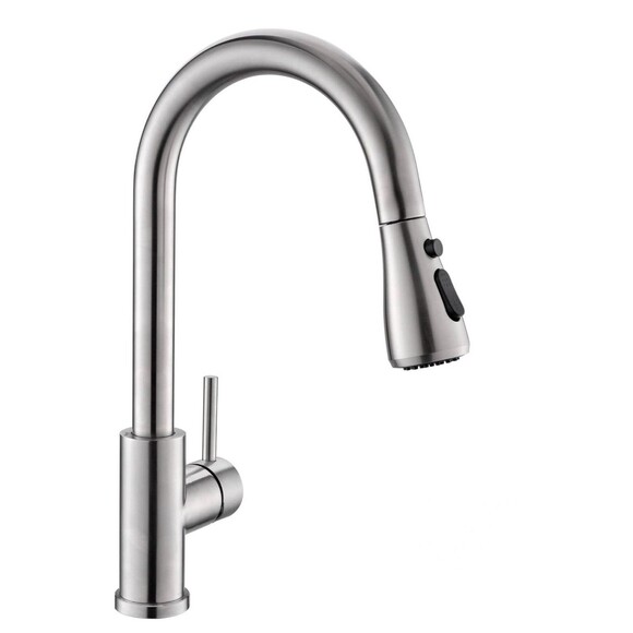 NEW Kicimpro Kitchen Faucet Pull Down Sprayer Single Handle Brushed Nickel - Picture 2 of 16